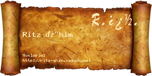Ritz Áhim névjegykártya